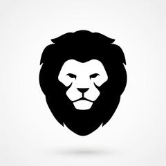 Lion face logo emblem template for business or t-shirt design. Vector Vintage Design Element.