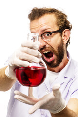 Mad Scientist With Red Liquid