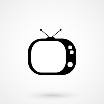 Tv Icon in trendy flat style isolated on grey background. Television symbol