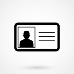 ID Card Icon - User With Identity Profile Vector illustration