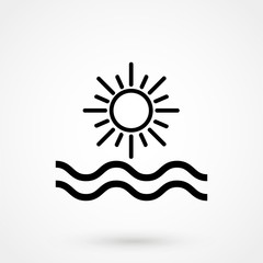 Sun isolated minimal single flat linear icon for application and info-graphic.