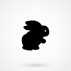 rabbit icon, vector rabbit silhouette, isolated bunny