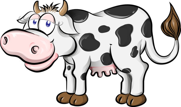 cow cartoon isolated on white background