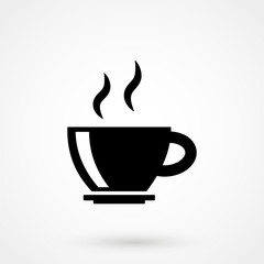 Cofee cup icon flat. Vector illustration symbol