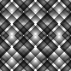 Wrapping Paper Checks Texture. Seamless Tartan Pattern. Vector Black and White Woven Background