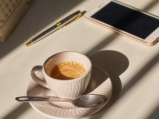 Achievement Successful Coffee Break on a work table