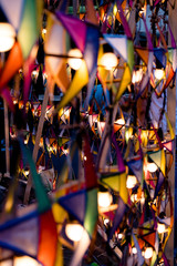 Multi colored star lamps