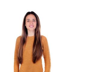 Happy teenger girl with sixteen years old looking at camera