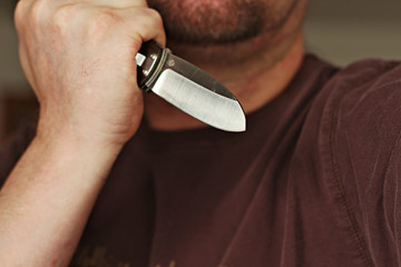 man attack with knife