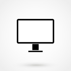 Computer monitor icon. Flat PC symbol. Vector illustration, EPS10.