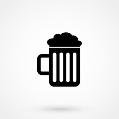 Beer Icon in trendy flat style isolated on grey background. Beer glass symbol