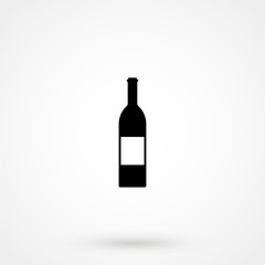The wine bottle icon. Bottle symbol isolated on background.