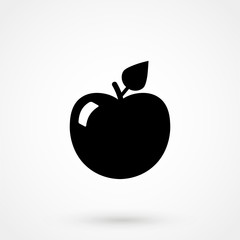 Apple icon. Apple Vector isolated on white background. Flat vector illustration in black. EPS 10