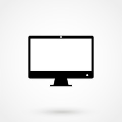 Computer monitor icon. Flat PC symbol. Vector illustration, EPS10.