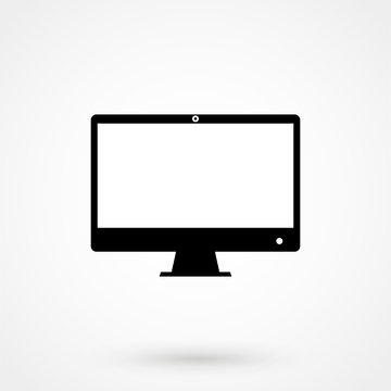 Computer monitor icon. Flat PC symbol. Vector illustration, EPS10.