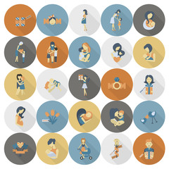 Fototapeta premium Happy Mothers Day Icons