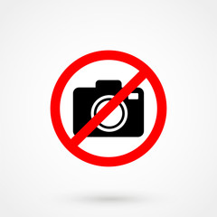 no camera no photo sign red prohibition - vector