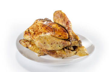 Chicken cooked on a spit