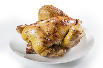 Chicken cooked on a spit