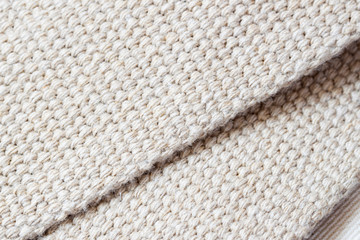 Rough jute sackcloth, burlap texture. Fabric jute pattern close-up. Textile background for design