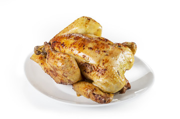 Chicken cooked on a spit