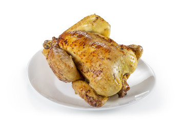 Chicken cooked on a spit