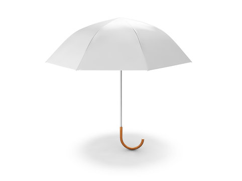 3d umbrellas isolated on white background