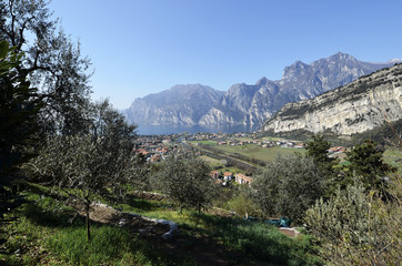 Fototapeta na wymiar Panoramic view of Torbole and Lake Garda