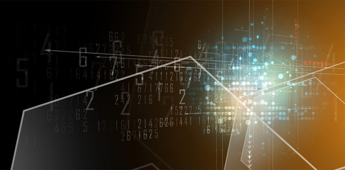 Abstract technology particle. Virtual molecule background. Computer generated for business solution and presentation