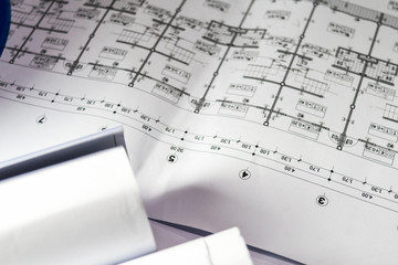 engineering diagram blueprint paper drafting project sketch architectural