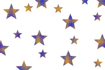 Obraz premium White background with dark blue and orange checkered stars