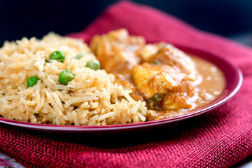 Handmade Indian curry chicken rice