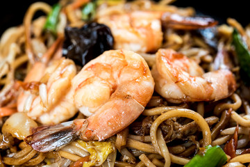 asian food noodles on the table