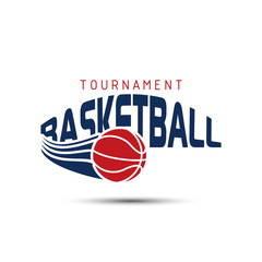 Basketball tournament sport poster basketball logo vector illustration