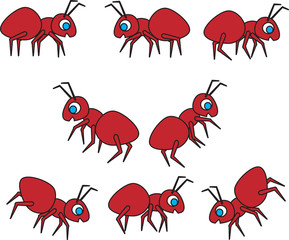 Collection Of Cartoon Ants