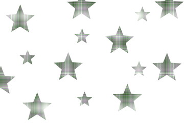 White background with dark green and white checkered stars