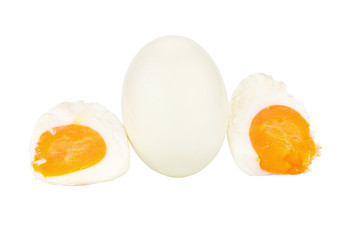 White egg. boiled egg.  isolated on white background