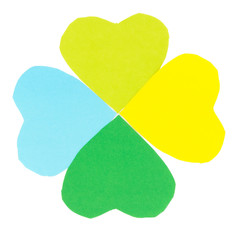 paper clover. heart. love. isolated on white background