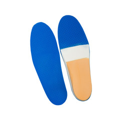 orthopedic insoles on white background