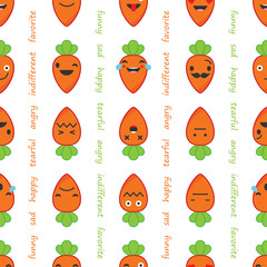 Seamless background with Carrots emotions.