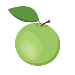 Apple. One green apple fruit. Vector illustration.