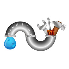 Symbol of plumbing repair with tool