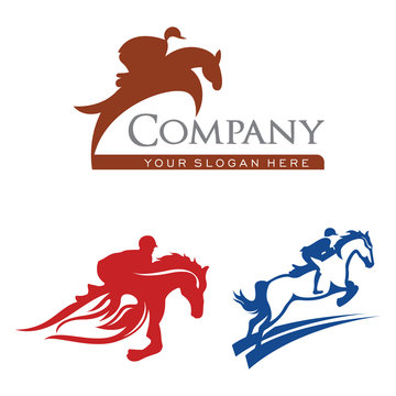 Horse Riding Racehorse Equestrian Isolated Logo Template