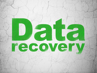 Information concept: Data Recovery on wall background