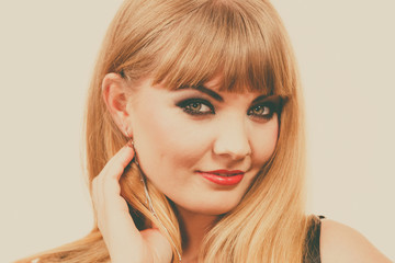 Naklejka premium Woman elegant blonde lady portrait