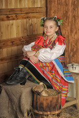 Polish girl in national costume Krakow