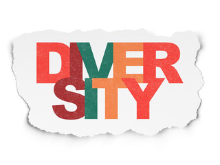 Business concept: Diversity on Torn Paper background