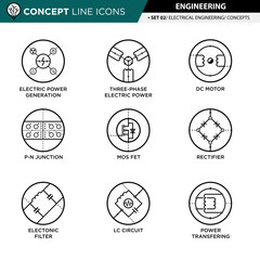 Concept Line Icons Set 02 Engineering