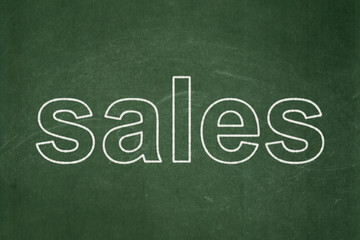 Obraz premium Marketing concept: Sales on chalkboard background