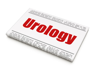 Medicine concept: newspaper headline Urology